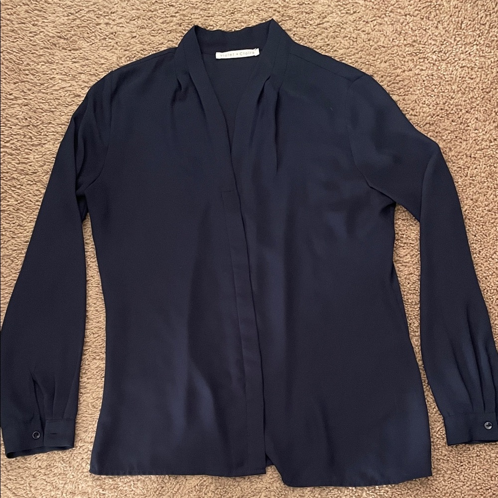 Violet & Claire Navy Women's Blouse